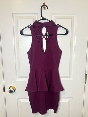 Charlotte Russe Plum Peplum Bodycon Dress